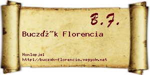 Buczák Florencia névjegykártya
